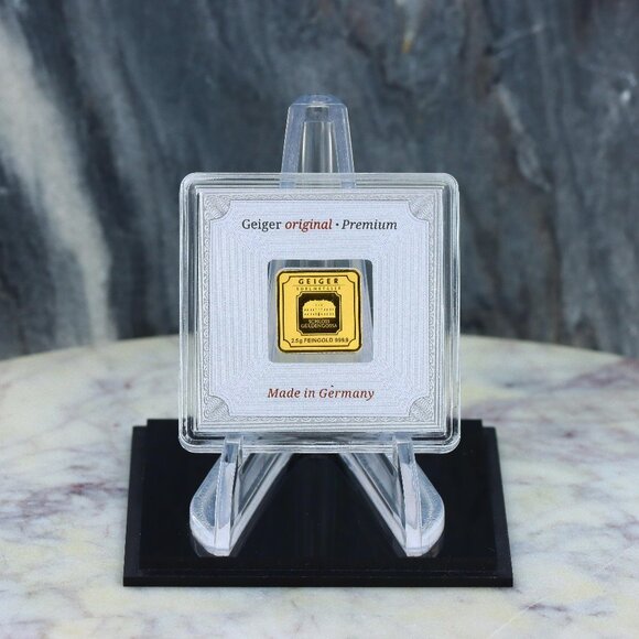 Geiger Edelmetalle Schloss Güldengossa Gold Bar 2.5gr Factory Sealed Rare Collec - Picture 5 of 5